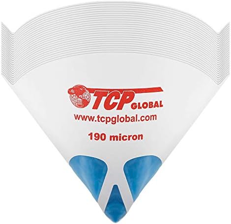 TCP Global 50 Pack of Ultra-Flow Blue Nylon Mesh Paint Strainers with 190 Micron Filter Tips - Premium Cone Screen Filters - Image 2