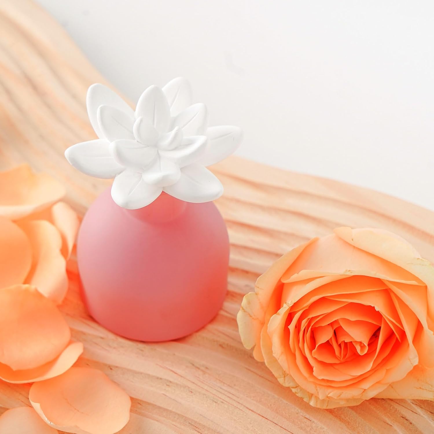 Room Scent Gift Set, Essential Oil and Diffuser Roses Blossom (1.7 fl.oz|50ml), 60-Days Natural Air Freshener Non-Toxic Upgrades Fragrance Reed Diffuser Make Home Smell Good - Image 2