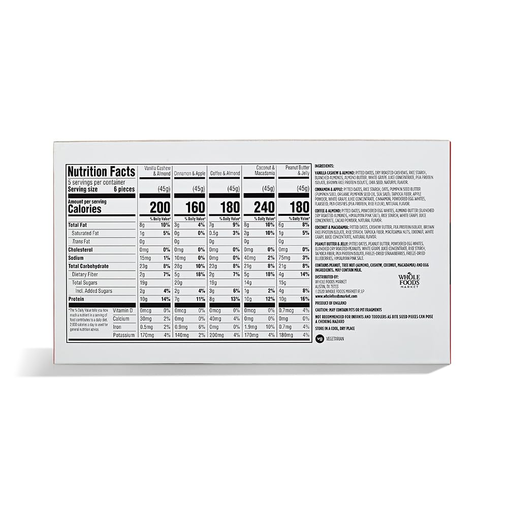 365 by Whole Foods Market, Chewy Protein Bites Variety Pack, 1.58 Ounce (Pack of 5) - Image 2