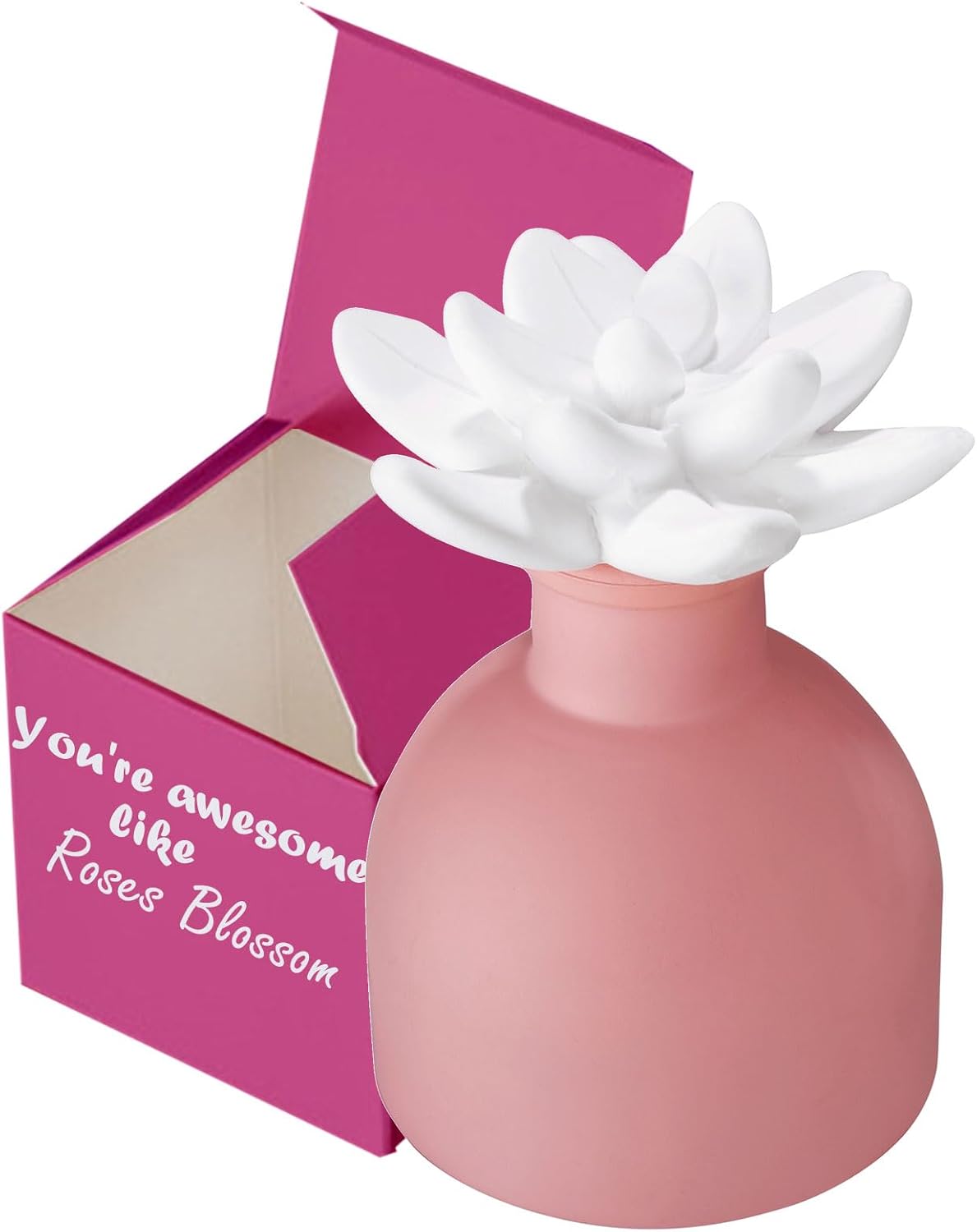 Room Scent Gift Set, Essential Oil and Diffuser Roses Blossom (1.7 fl.oz|50ml), 60-Days Natural Air Freshener Non-Toxic Upgrades Fragrance Reed Diffuser Make Home Smell Good - Image 4