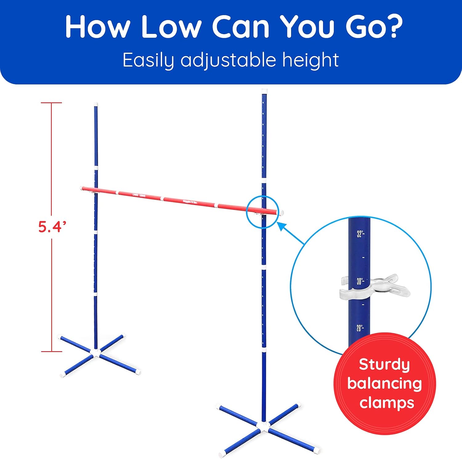 Giggle N Go Limbo Game for Adults and Family - Indoor Holiday Fun, Backyard Games, Lawn Games or Outdoor Party Games for Kids - Easy to Set Up and Play Anywhere, Easter Basket Stuffers Gifts - Image 4