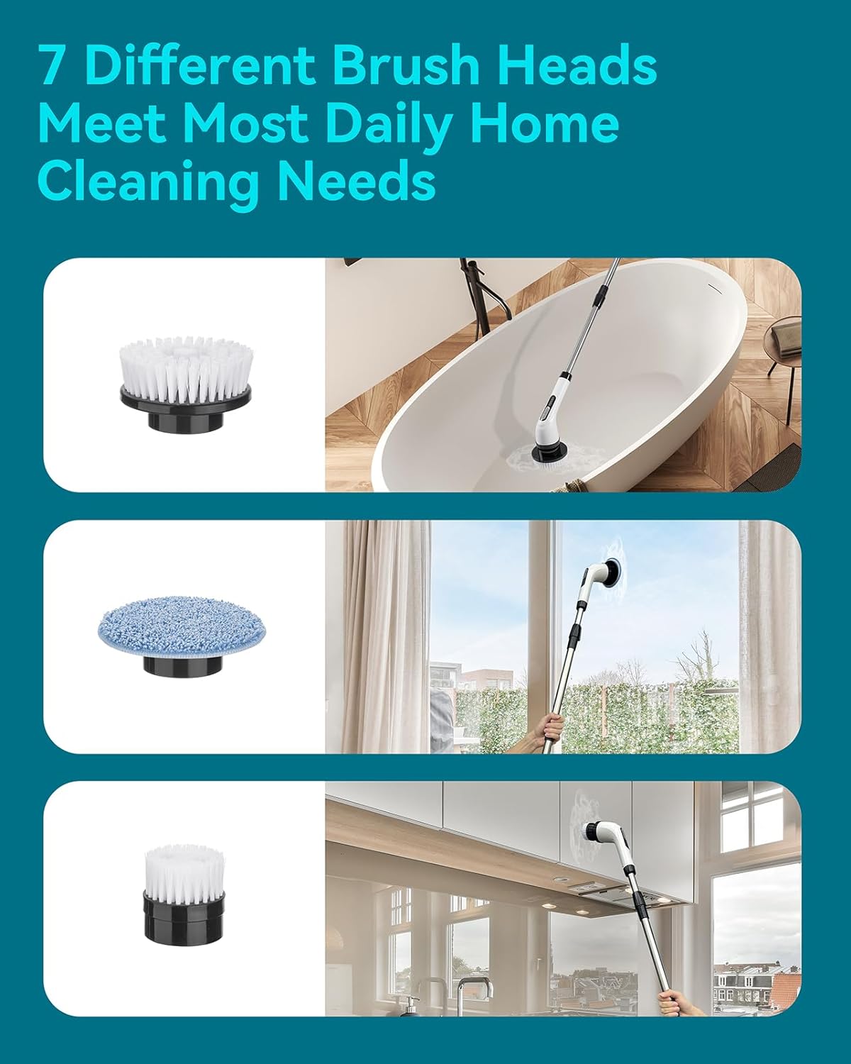 Electric Spin Scrubber for Cleaning Bathroom: Cordless Power Shower Scrubber - Electric Cleaning Brush for Tile Tub - Image 4