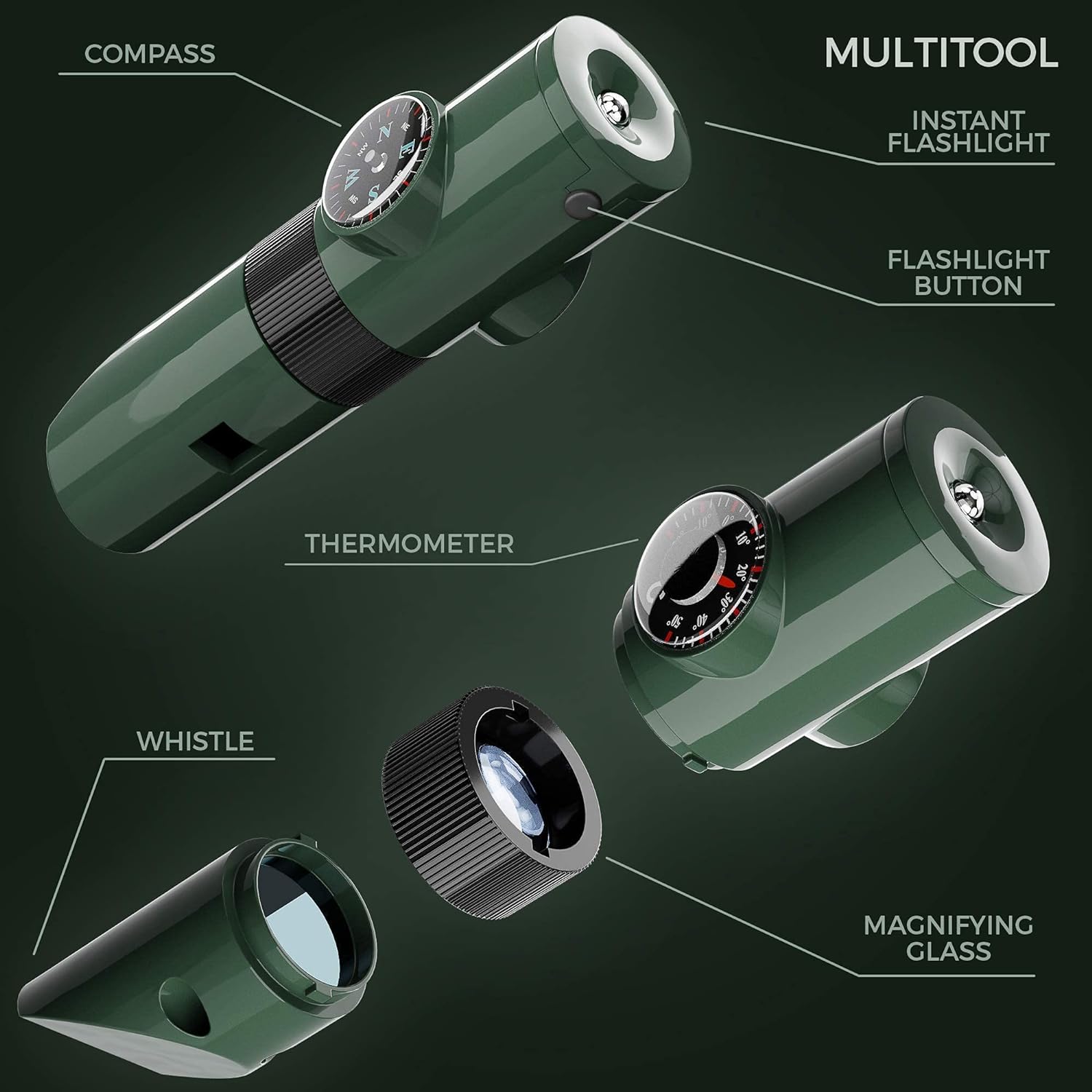 Nature Explorer Kit for Kids - Camping Gear & Accessories Play Toy Gift for Boys Outdoor Childrens Games. Birthday Gifts Toys 6 7 8 Year Old Boy. Binoculars Fan Magnifier Flashlights 5-in-1 Tool - Image 3