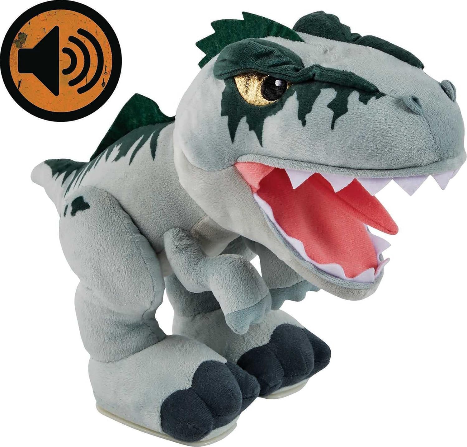 Mattel Jurassic World Dominion Chompin’ Action Giganotosaurus Plush Dinosaur Figure, Soft Doll with Roar Sound and Chomp Motion, Toy Gift - Image 3