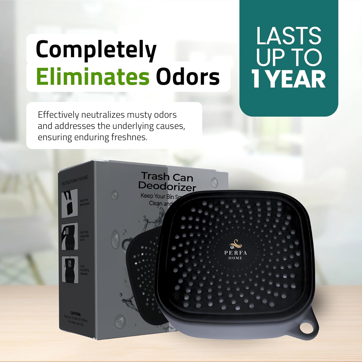 Compact and Multifunctional Trash Can Deodorizer | Trash Deodorizer with Odor Absorber Technology | Lasts Up to 1 Year | Closet and Small Spaces Air Fresheners for Home by Perfa - Image 5