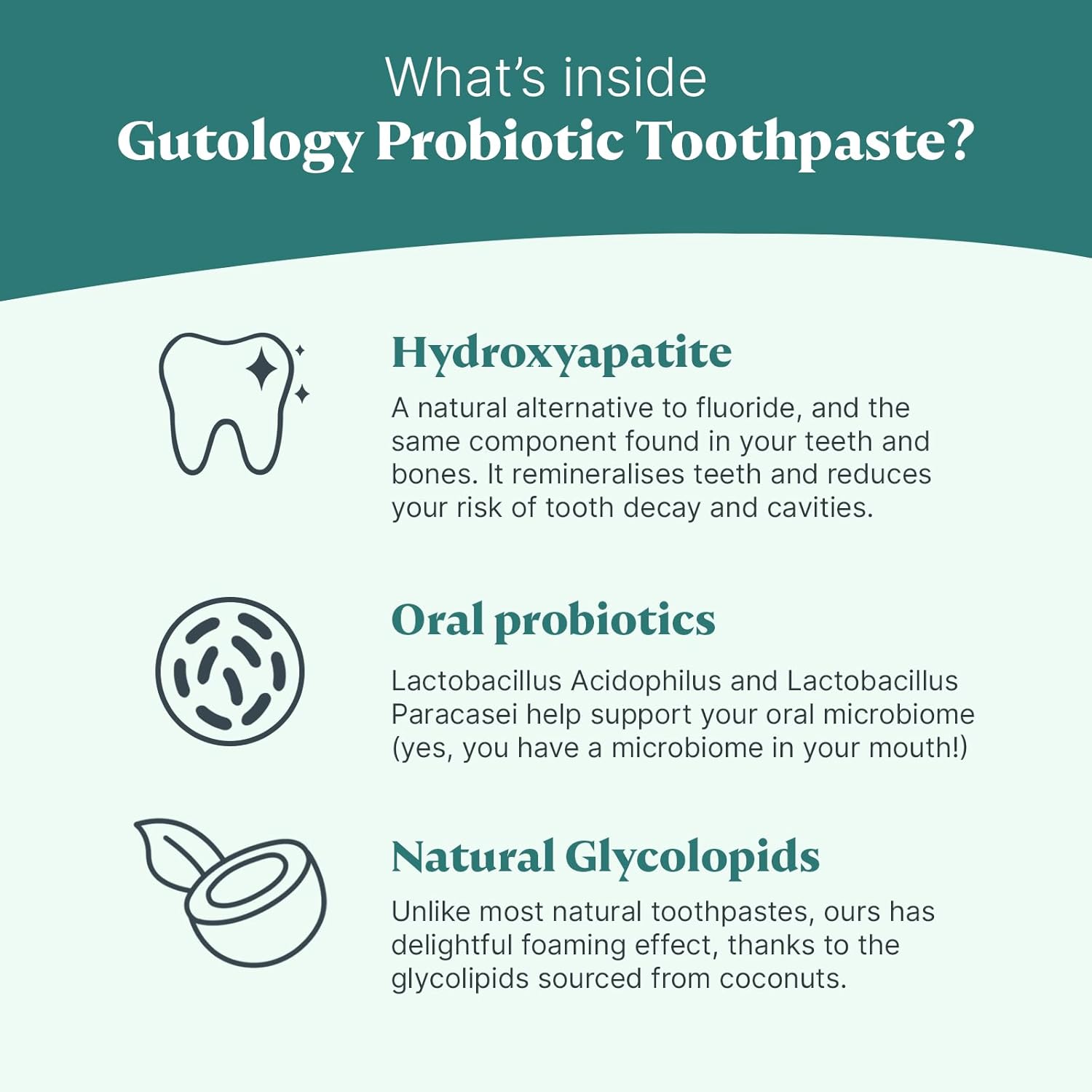 Natural Probiotic Hydroxyapatite Toothpaste Fluroide Free Toothpaste 120ml 4.2 Oz Remineralising Suitable for Adults & Children Helps Sensitive Teeth and Whitening Wild Mint Flavour - Image 3