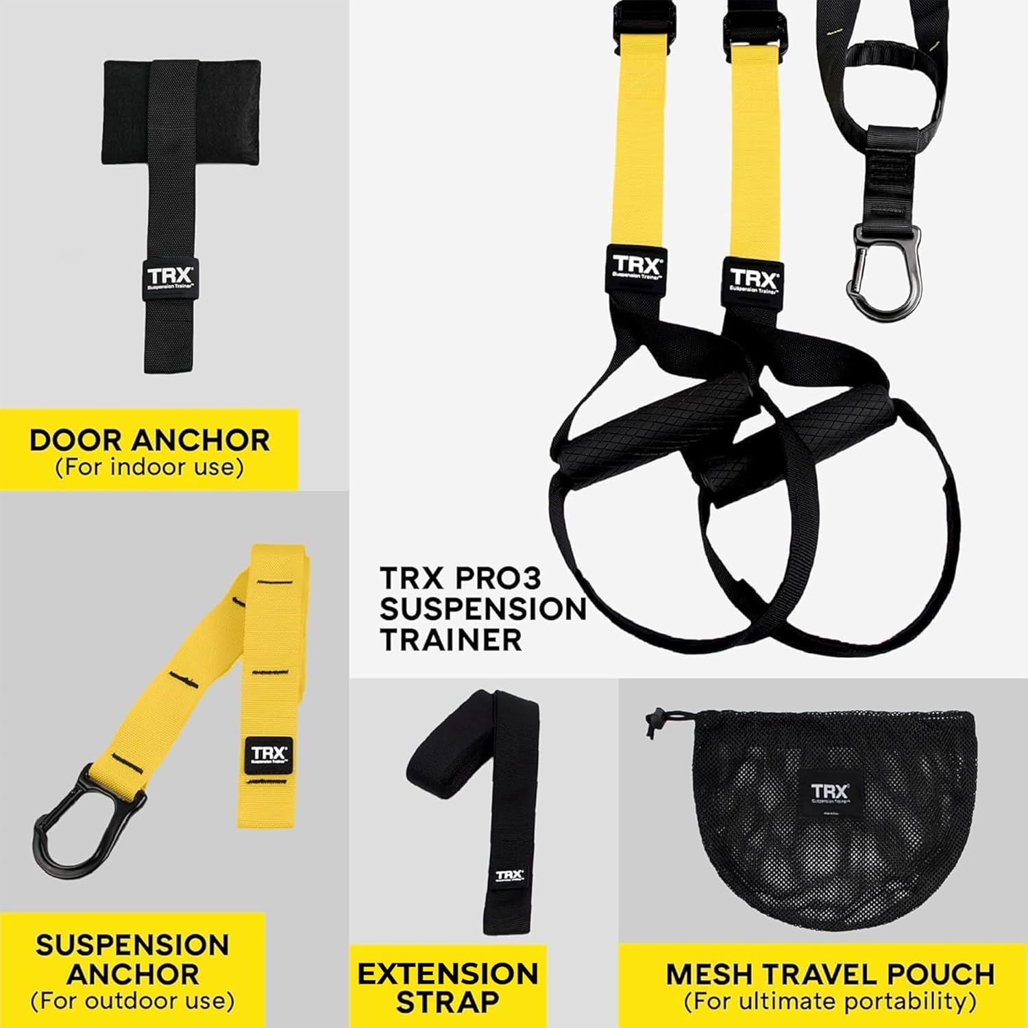TRX PRO3 Suspension Trainer System, Durable Design for Cross-Training, Weight Training, HIIT Training & Cardio, Includes 3 Anchor Solutions for Indoor & Outdoor Home Gyms - Image 2