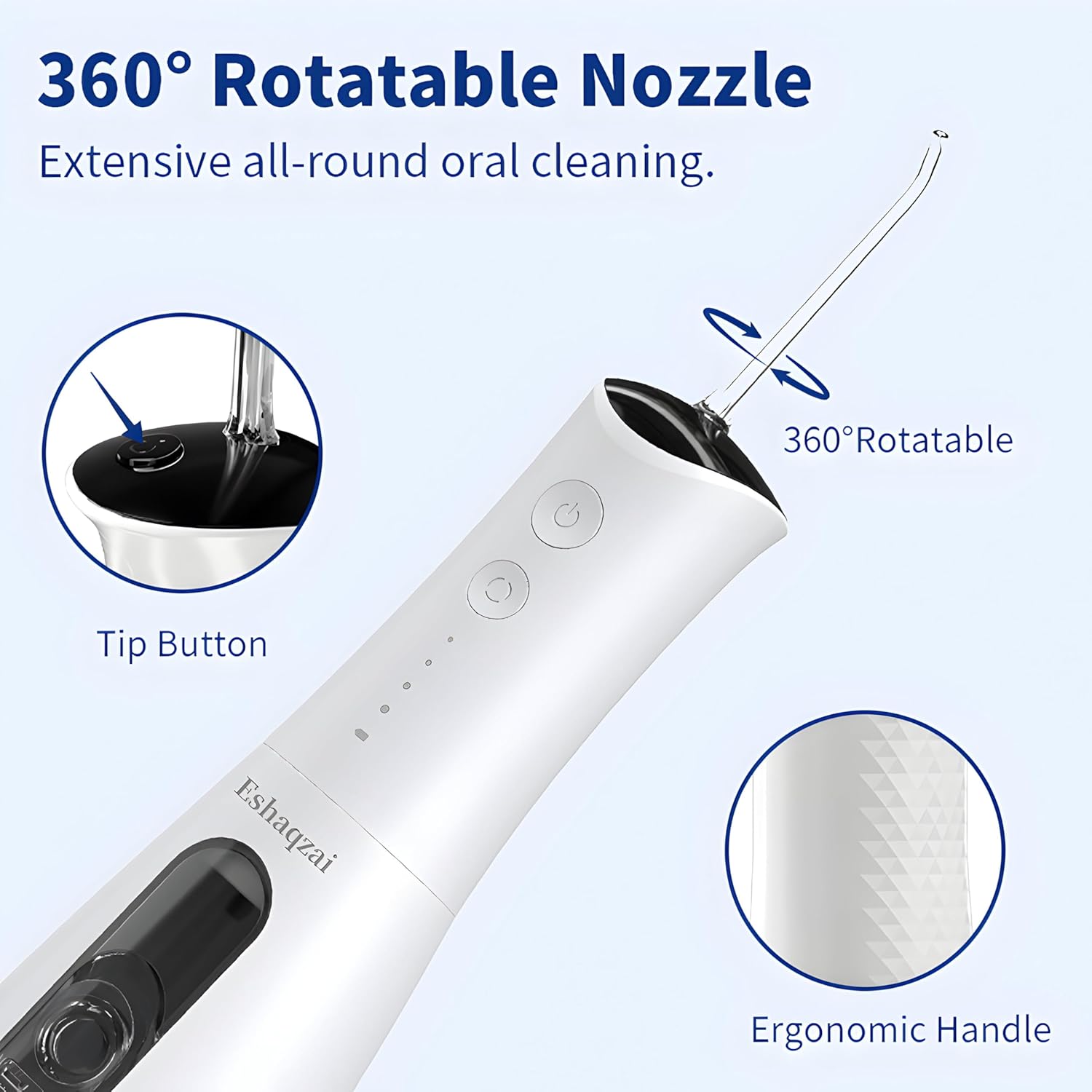 Water Flosser for Adults – Cordless, Waterproof Dental Flosser for Teeth & Gums, Rechargeable Oral Irrigator with 300ml/10oz Water Tank for Plaque Removal & Gum Care - Image 3