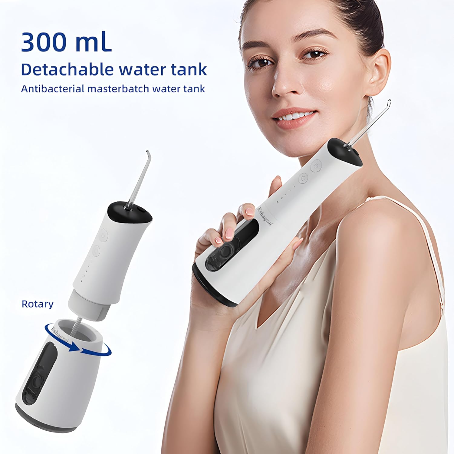 Water Flosser for Adults – Cordless, Waterproof Dental Flosser for Teeth & Gums, Rechargeable Oral Irrigator with 300ml/10oz Water Tank for Plaque Removal & Gum Care - Image 2
