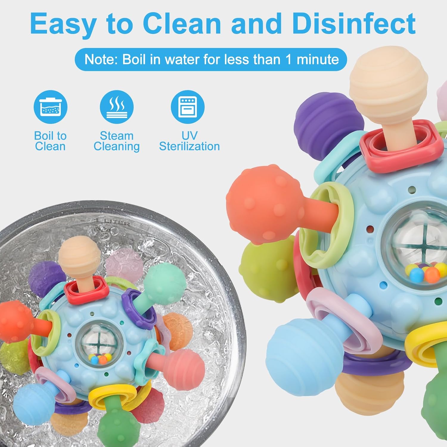 TOHIBEE Baby Montessori Sensory Toys for 0-6 6-12 Months, Food Grade Teething Toys for Babies 0 3 6 9 12 18 Months, Newborn Infant Learning Developmental Toys Gifts for 1 2 Year Old Boys Girls - Image 5