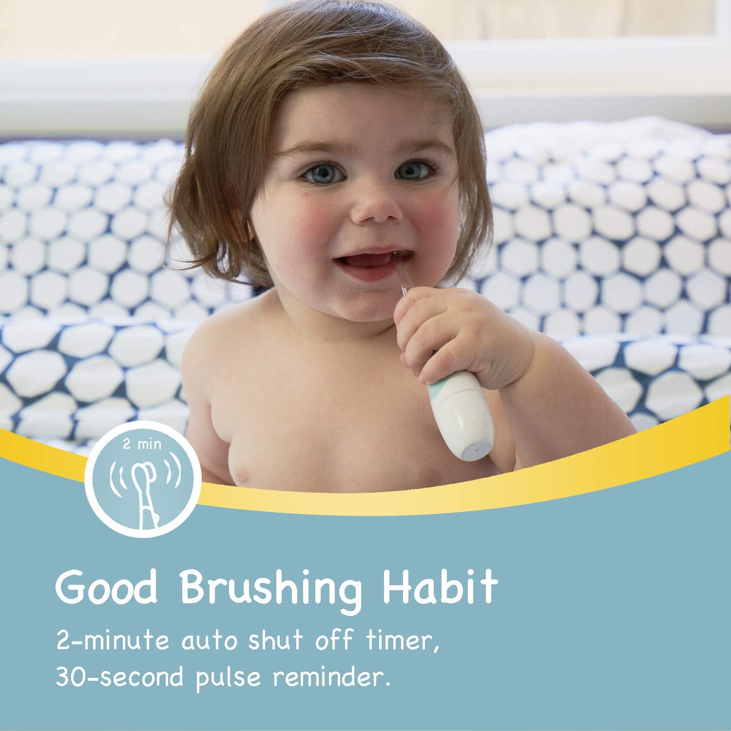 Papablic BabyHandy 2-Stage Baby Sonic Electric Toothbrush for Babies and Toddlers Ages 0-3 Years - Image 2