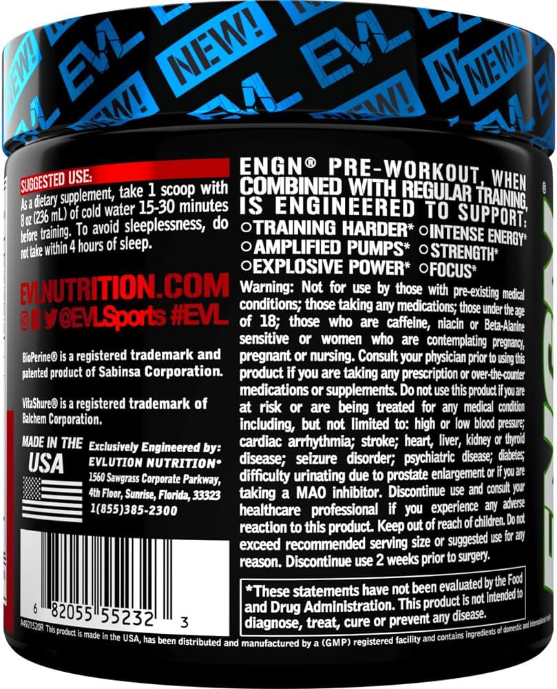 EVL Intense Pre Workout with Creatine - Pre Workout Powder Drink for Lasting Energy Focus and Recovery - ENGN Energizing Pre Workout for Men with Beta Alanine Caffeine and L Theanine - Cherry Limeade - Image 3