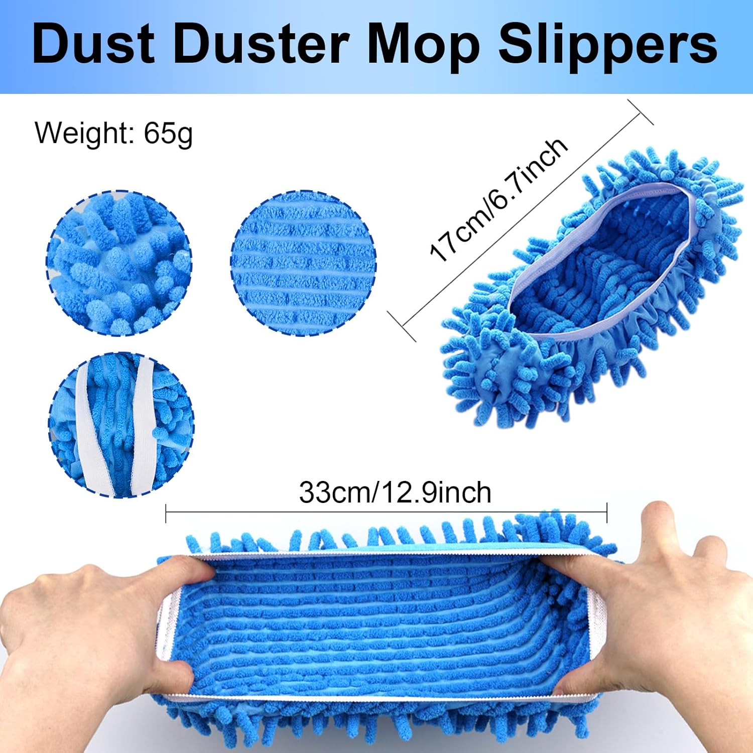 Cosywell Large Mop Slippers for Floor Cleaning 5 Pairs 10 PCS Microfiber Mopping Slippers Washable Mop Socks Reusable Mop Shoes Microfiber Foot Socks - Image 2
