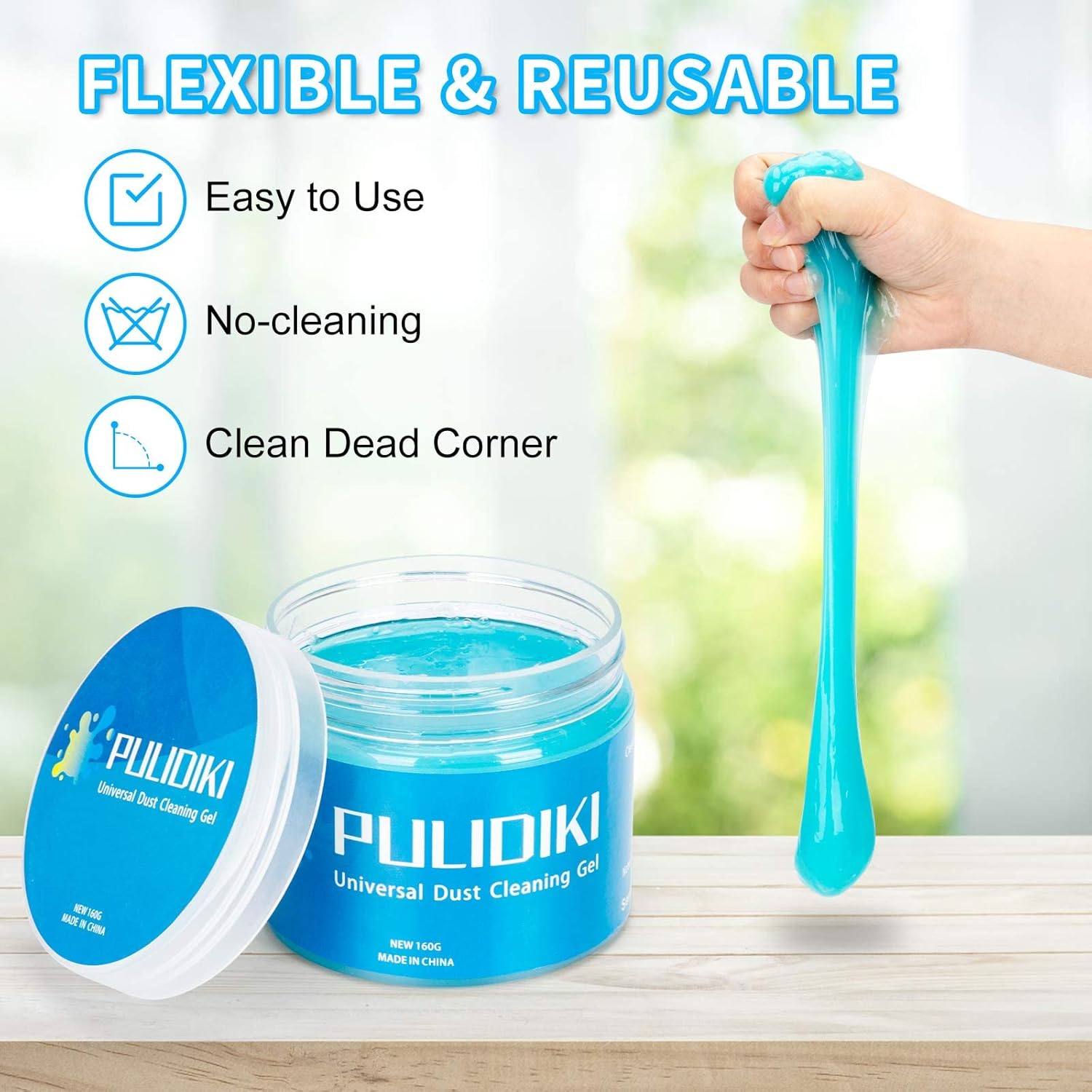 PULIDIKI Car Cleaning Gel Universal Detailing Kit Automotive Dust Car Crevice Cleaner Slime Auto Air Vent Interior Detail Removal for Car Putty Cleaning Keyboard Cleaner Car Accessories Blue - Image 4