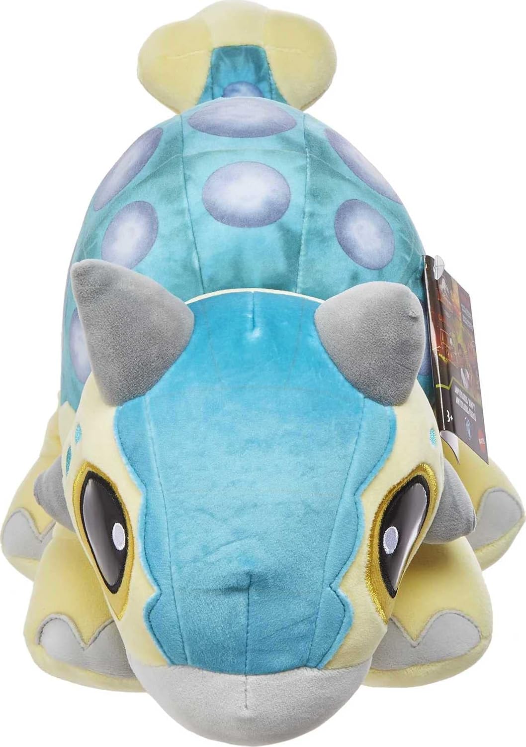 Mattel Jurassic World: Camp Cretaceous Plush Baby Dinosaur Bumpy with Sound, 15-inch Floppy Soft Toy Ankylosaurus with Weighted Feet - Image 3