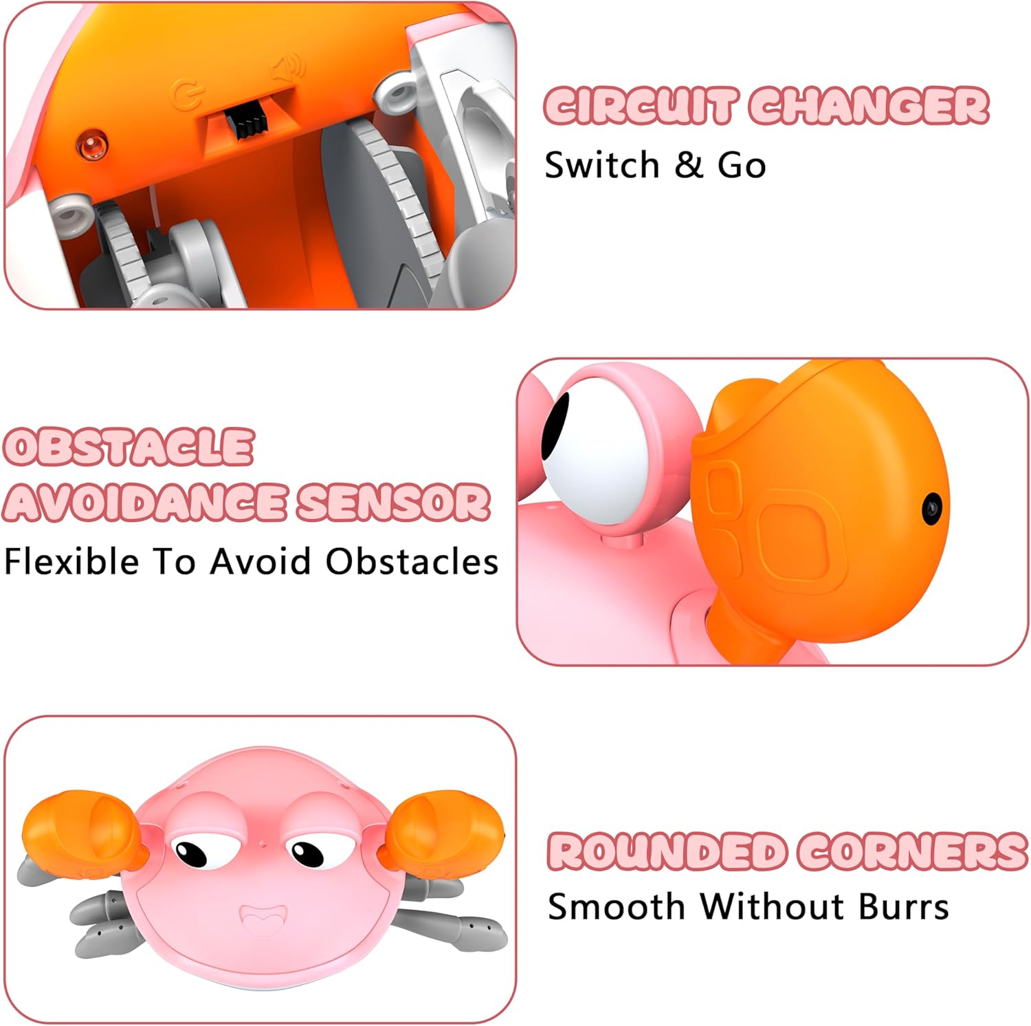 Crawling Crab Toy, Infant Tummy Time Baby Toys, Fun Interactive Dancing Walking Moving Toy Babies Sensory Induction Crabs with Music, Baby Toys Boys Girls Toddler Birthday Gifts - Image 3