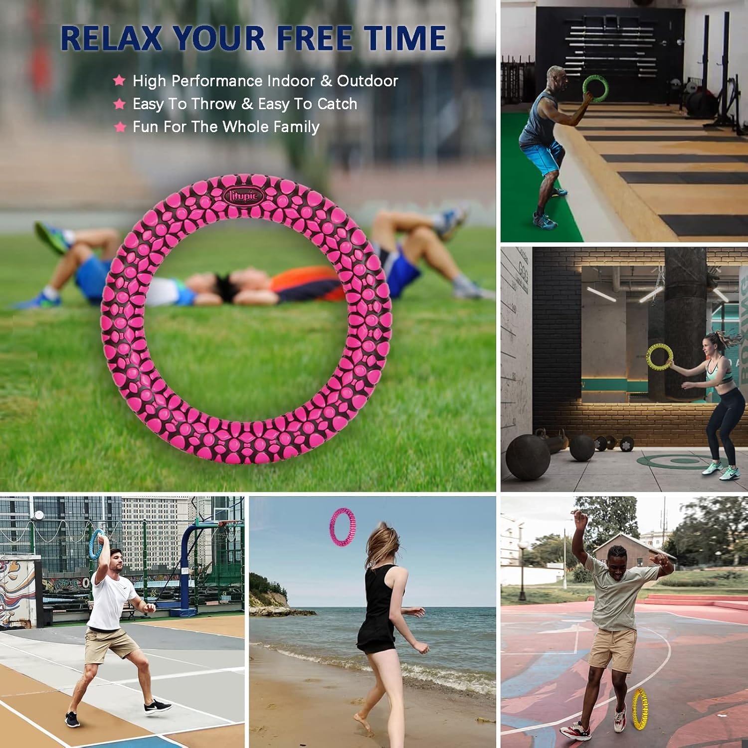 Bouncy Sports Hoops Hand Eye Coordination Training Tool Sports Equipment Reaction Speed Training Tool for Improving Agility & Reflex Skills Easy to Catch and Throw Great for Family - Image 4