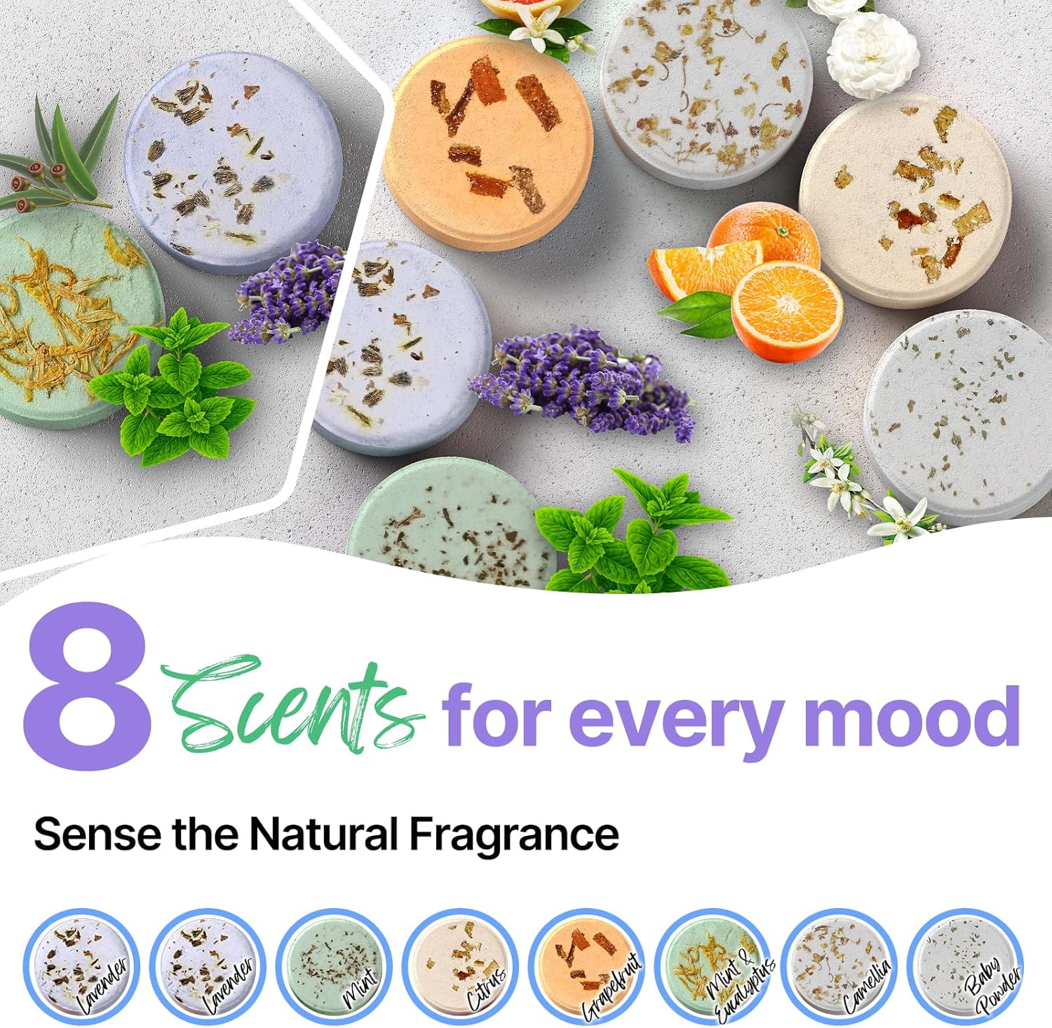 Shower Steamers Aromatherapy BLRIET 8 Pack Gifts for Women, Men, Mom, Teen Lavender Natural Essential Oil Home Spa Self Care Relaxation Stress Relief Shower Bombs - Image 3