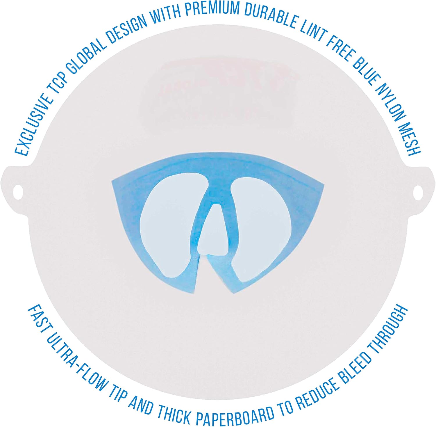 TCP Global 50 Pack of Ultra-Flow Blue Nylon Mesh Paint Strainers with 190 Micron Filter Tips - Premium Cone Screen Filters - Image 4