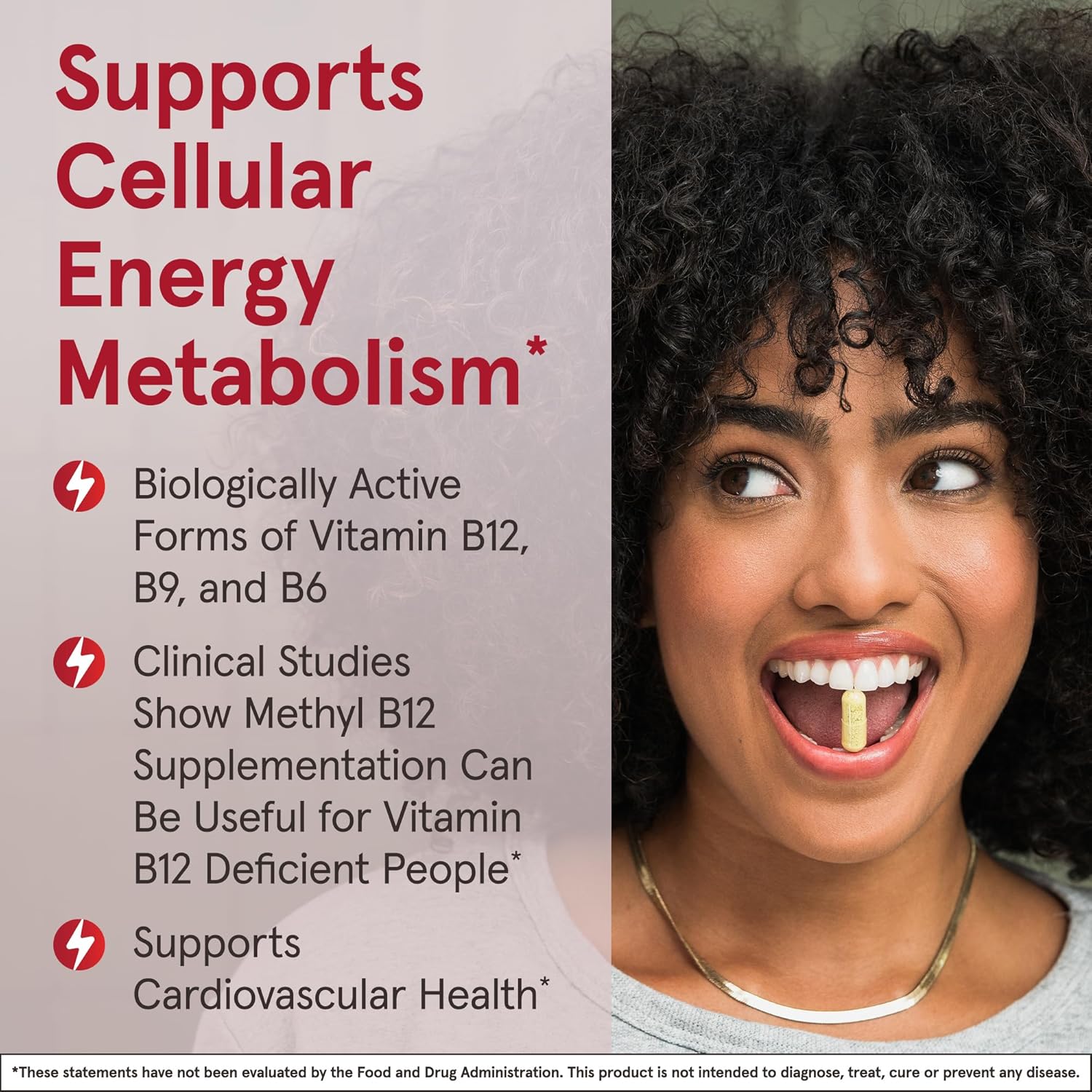 Jarrow Formulas Extra Strength Methyl B-12 1000 mcg & Methyl Folate 400 mcg + P-5-P, Dietary Supplement for Cellular Energy Metabolism and Cardiovascular Support, 100 Chewable Tablets, 100 Day Supply - Image 3