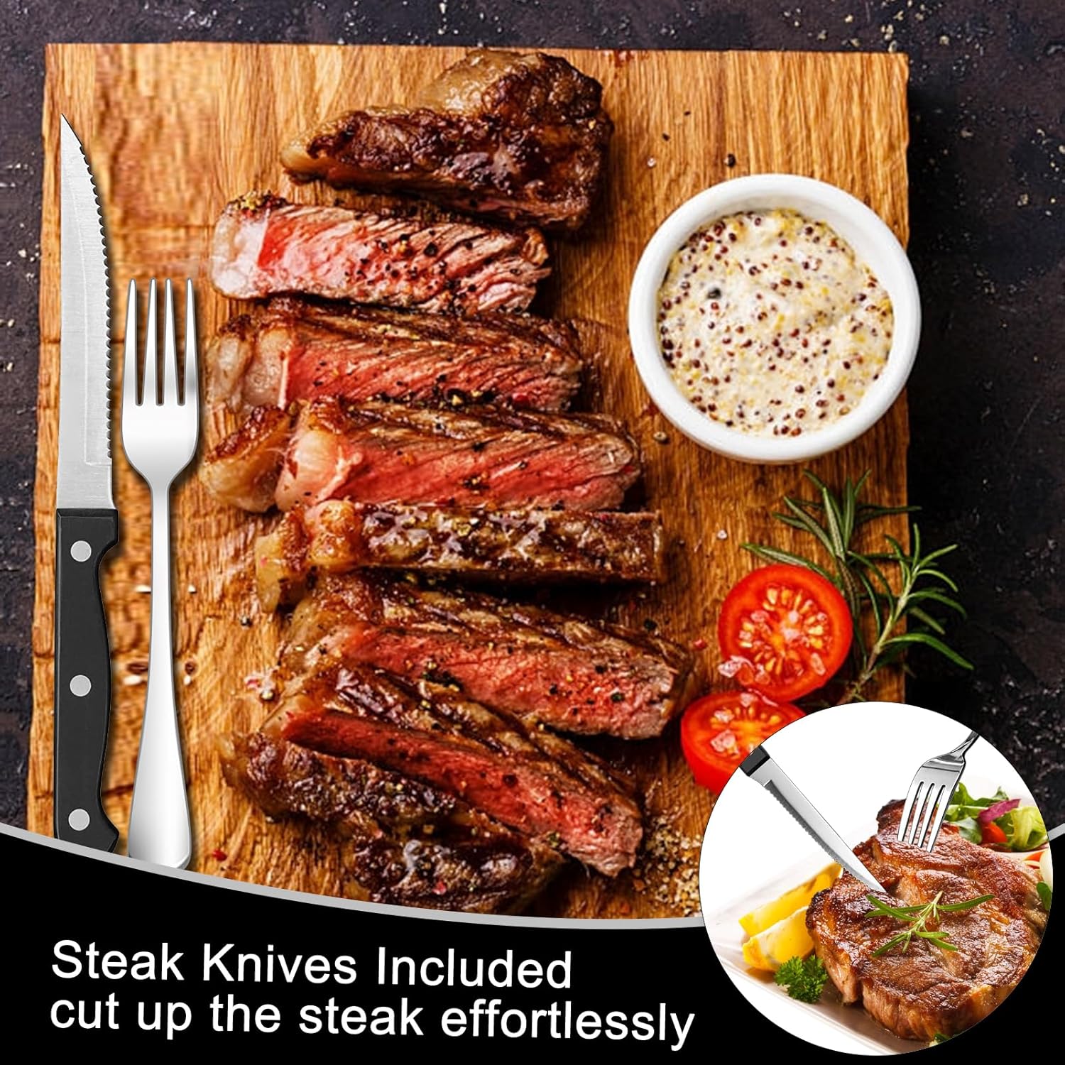 49-Piece Stainless Steel Silverware Set with Cutlery Organizer, Service for 8 with Steak Knives and Kitchen Utensils - Image 5