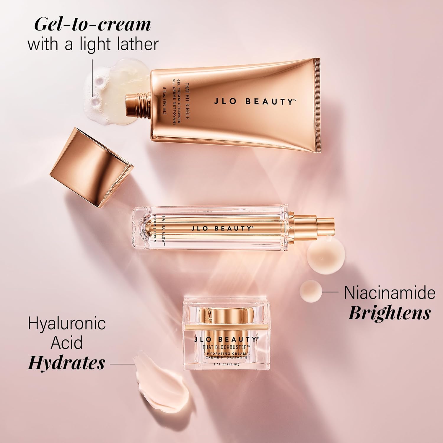 JLO BEAUTY That JLo Starter Kit | Includes Serum, Cleanser, and Cream, Gently Tightens, Clears, and Hydrates for Smooth, Radiant Skin - Image 3