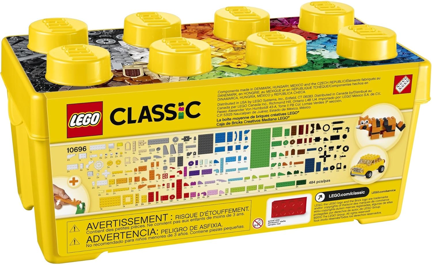 LEGO Classic Medium Creative Brick Box 10696 Building Toy Set - Featuring Storage, Includes Train, Car, and a Tiger Figure, and Playset for Kids, Boys, and Girls Ages 4-99 - Image 4
