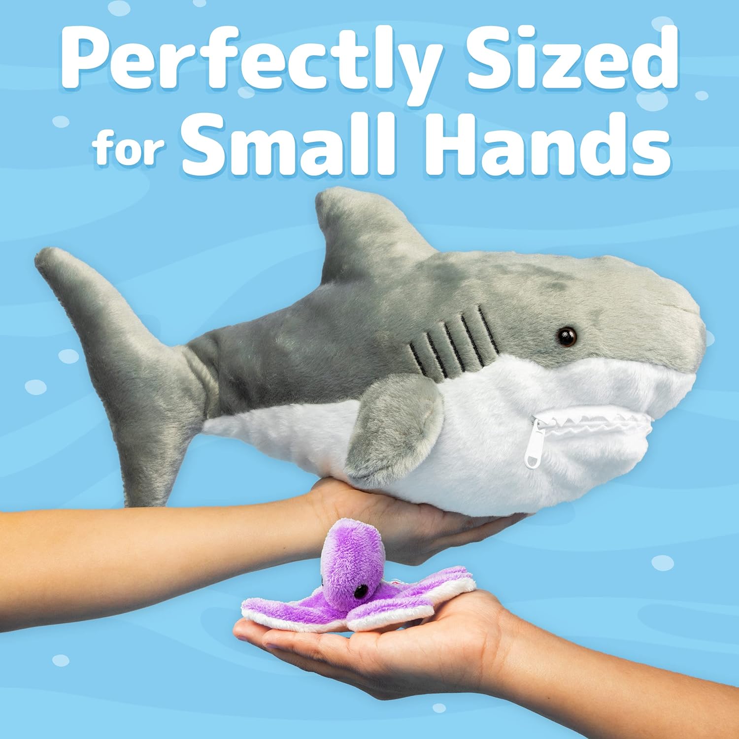 PREXTEX Plush Toy Shark Stuffed Animal with 5 Stuffed Sea Animals - Turtle, Whale, Octopus, Stingray, Crab Plush- Shark Plush Toys for Kids 3-5 - Giant Stuffed Animals Toy - Gift for Sea Animal Lovers - Image 3